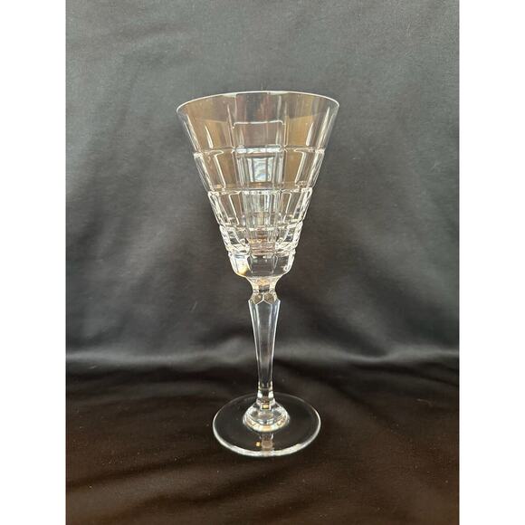 Faberge Metropolitan Crystal Goblet Clear Box Cut Stemware Stemmed Glass 8-3/4" - Picture 1 of 8